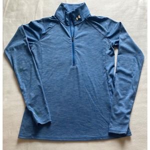 Under Armour Heat Gear Light Blue Women's Long Sleeve Small 1/2 Zip Pullover
